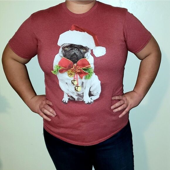 Delta Pro Weight | Grumpy Santa Pug Tee - Picture 1 of 4